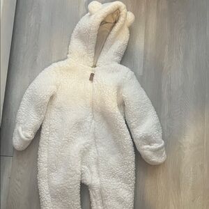 Cozy White Fleece Baby One Piece